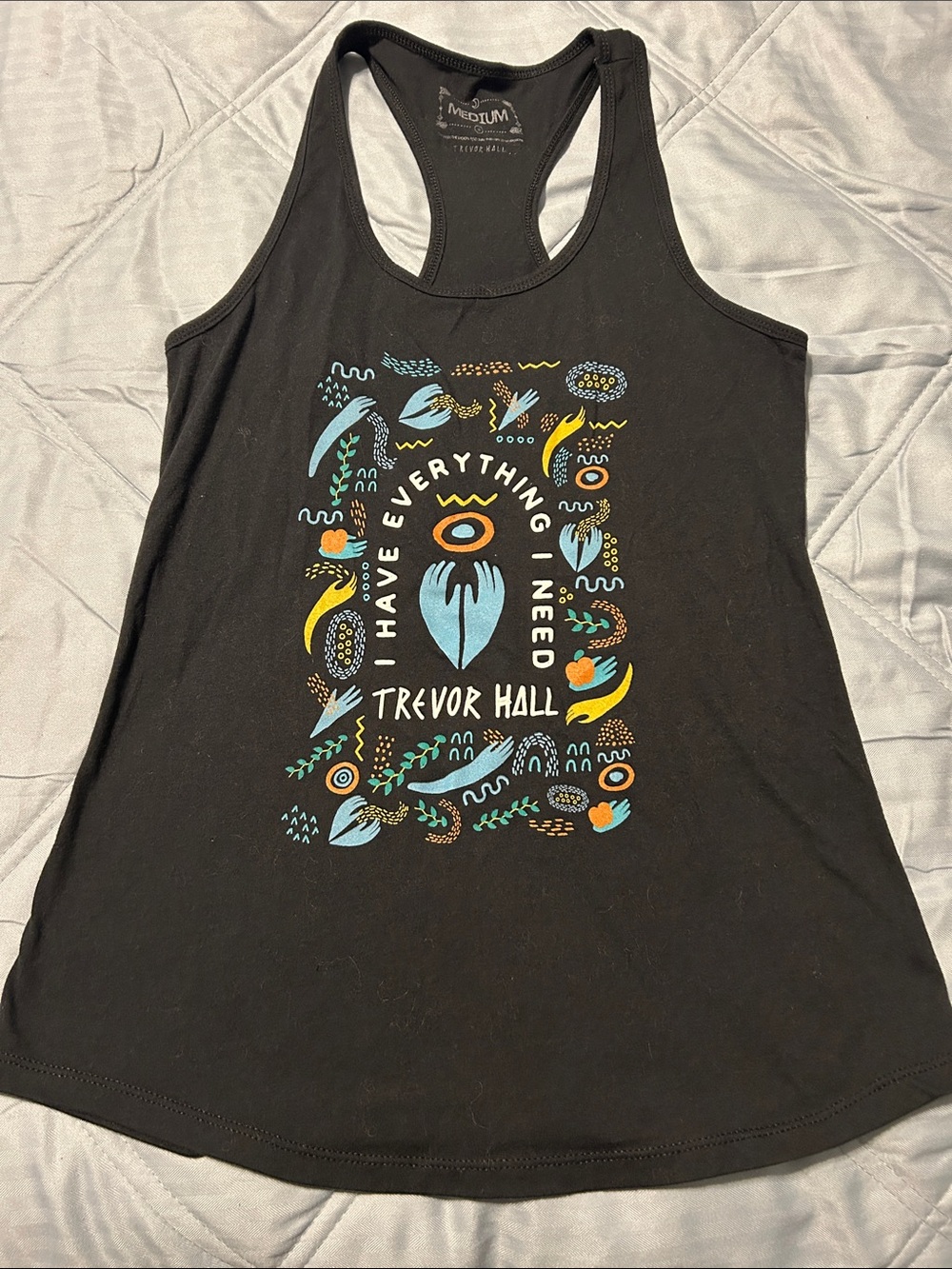 Women's Black Graphic Racerback Tank